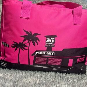 Trader Joe's Pink and Black Tote Bag
